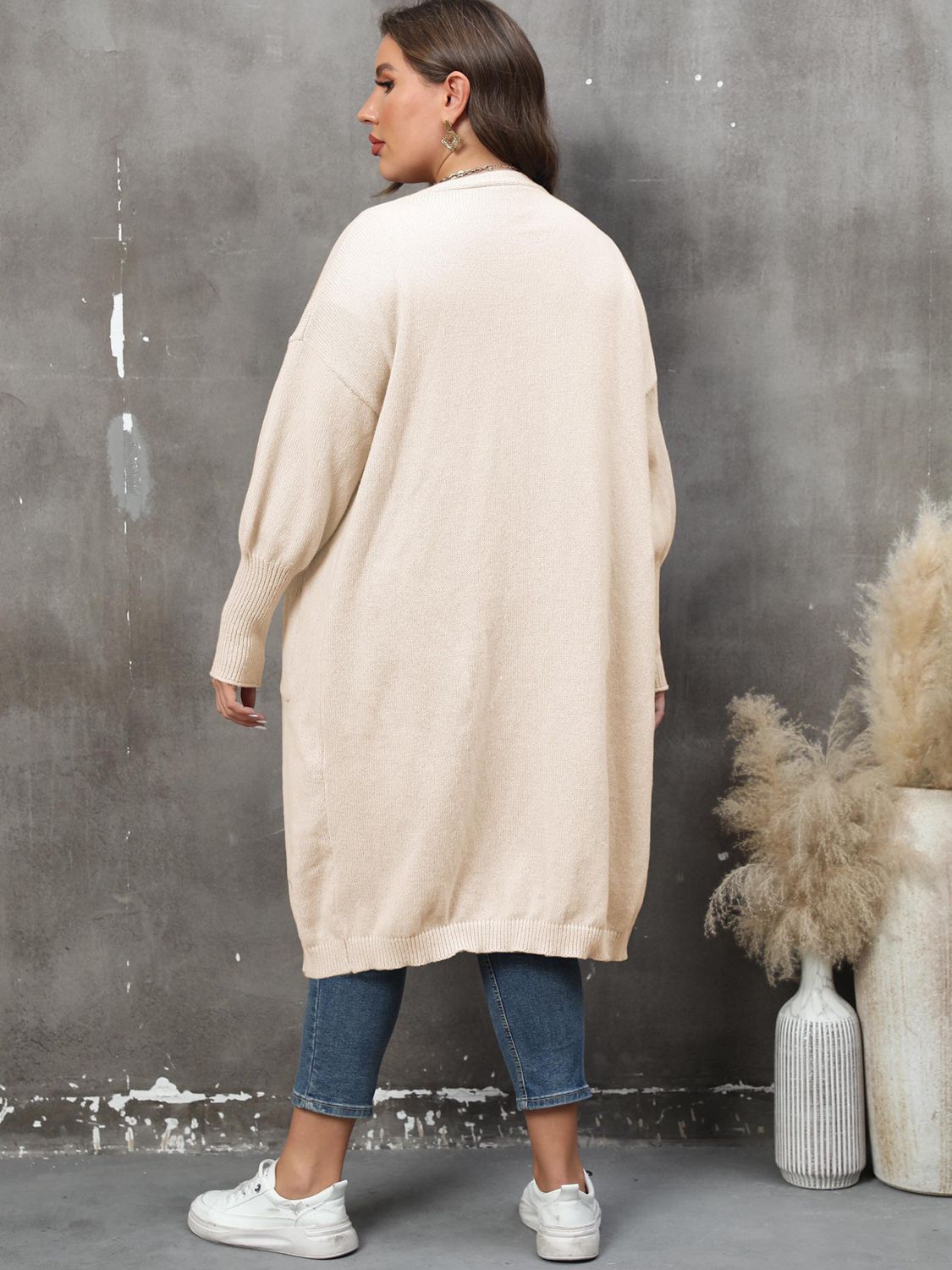 Plus Size Only Long Sleeve Pocketed Cardigan - T - 9 COLORS -