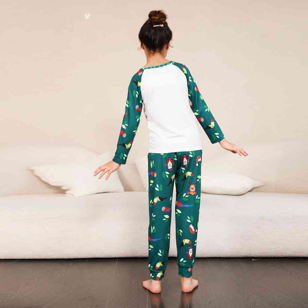 KIDS MERRY CHRISTMAS Graphic Top and Printed Pants Set - T -