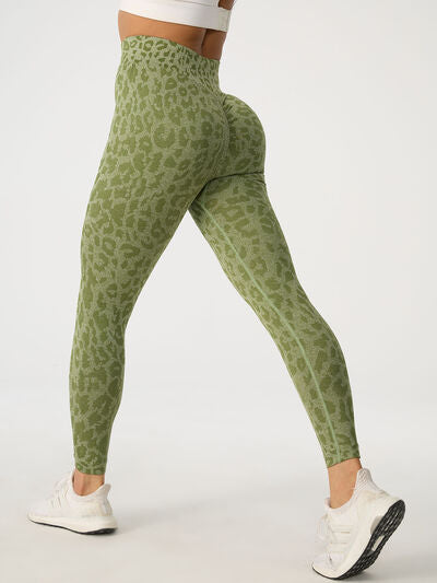 Leopard High Waist Active Leggings - T - 4 COLORS -