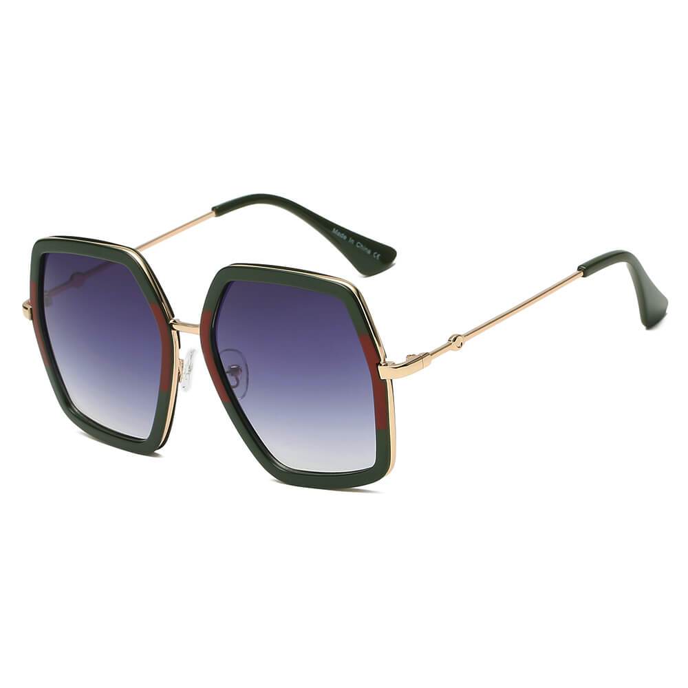 Corbin | S2059 - Women Square XXL Retro Oversize Sunglasses - 4 COLORS -