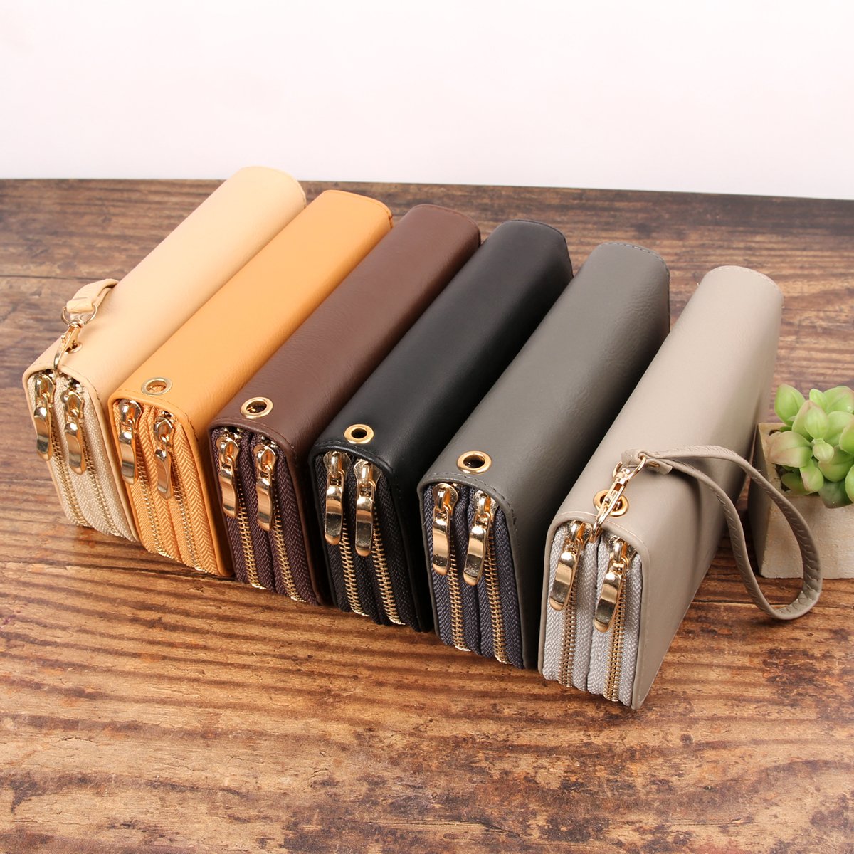 Double Zip Around Wallet - 13 COLORS -