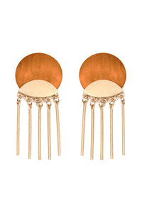 Thumbnail for Wood Disc Dangle Earrings - 7 COLORS -