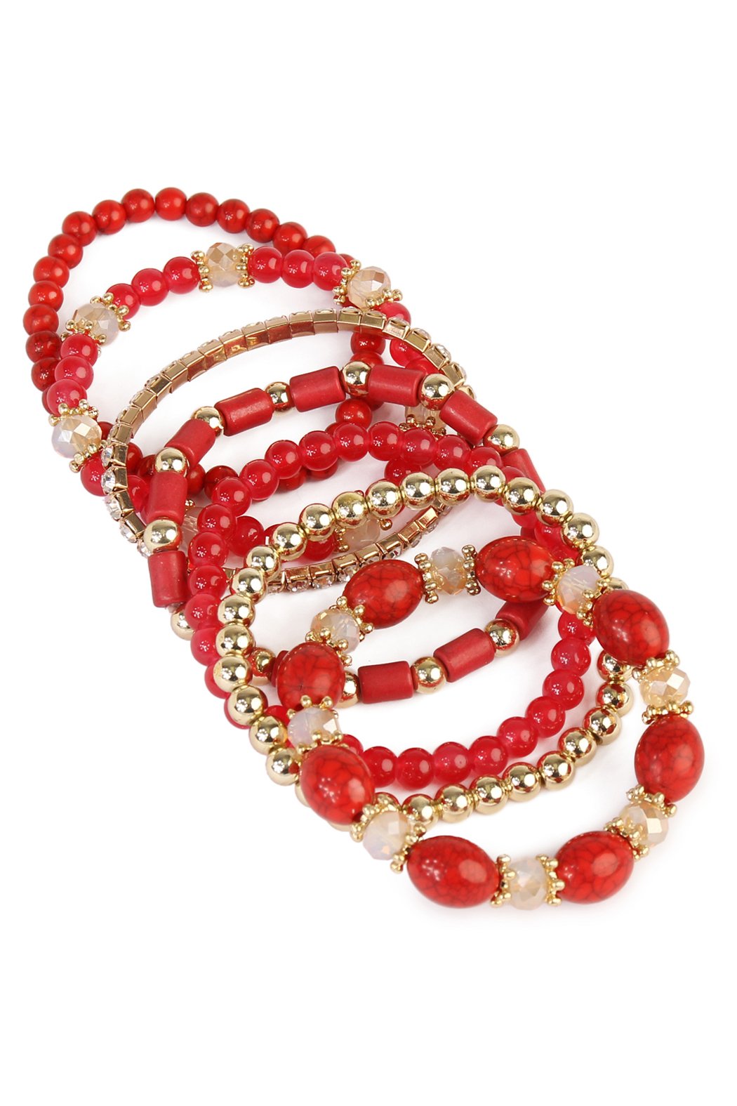 Riah Fashion -  - Multibead Stackable Bracelet - 7 COLORS -