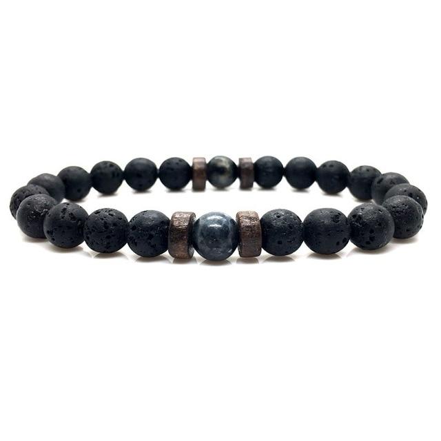 Men's Bracelet Natural Moonstone Bead Tibetan Buddha Bracelet Chakra Lava Stone Diffuser Bracelets -