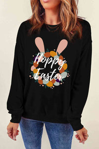 Thumbnail for HOPPY EASTER Graphic Dropped Shoulder Sweatshirt - T - 1 COLOR -