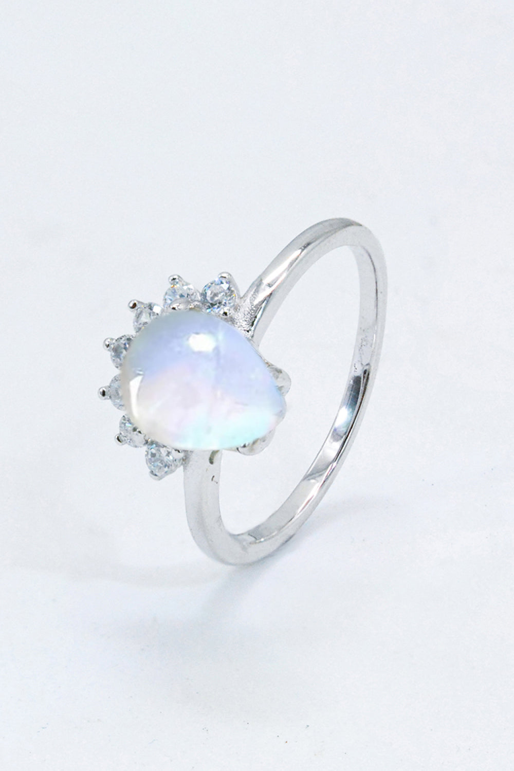 925 Sterling Silver Moonstone Ring - T - SIZES 6 THRU 9 - 2 FINISHES -