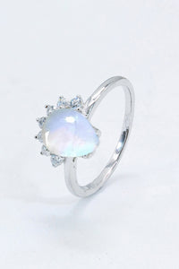 Thumbnail for 925 Sterling Silver Moonstone Ring - T - SIZES 6 THRU 9 - 2 FINISHES -