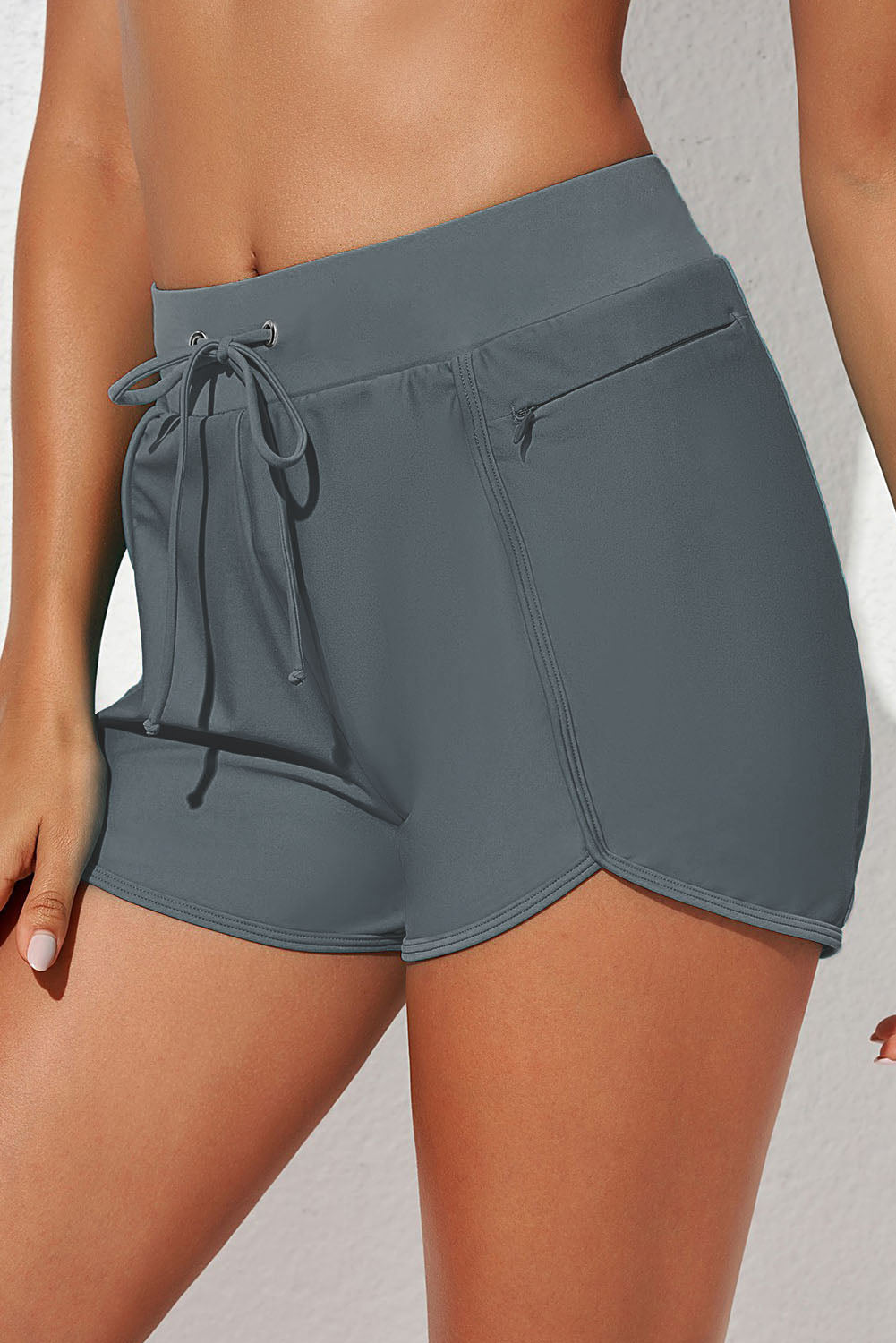 Drawstring Waist Swim Shorts - T - 3 COLORS -