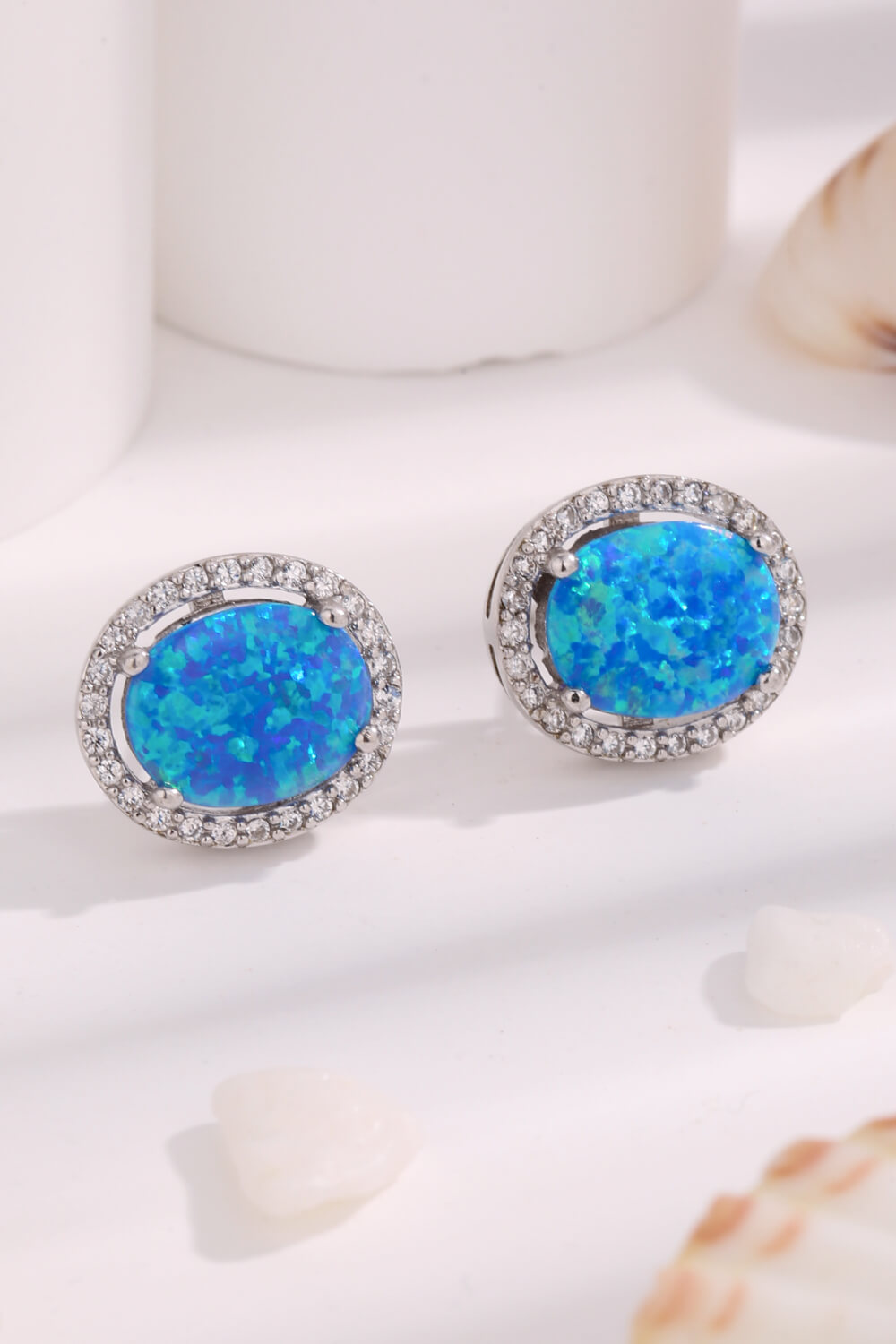 Opal Round Earrings - T - 2 COLORS -