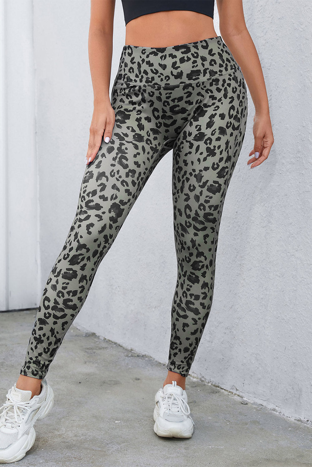 Leopard Print Wide Waistband Leggings - T - 3 COLORS -