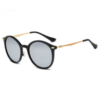 Thumbnail for Dewitt | D32 - Retro Horn Rimmed Keyhole Bridge Round Sunglasses Circle - 4 COLORS -