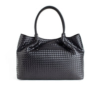 Thumbnail for GUNAS NEW YORK - Naomi - Black Woven Vegan Leather Tote Bag - 1 COLOR -