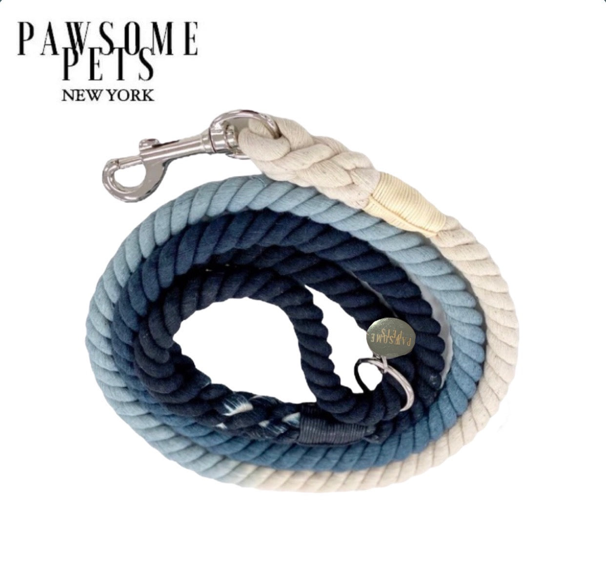 Rope Leash - Ombre Deep Blue -