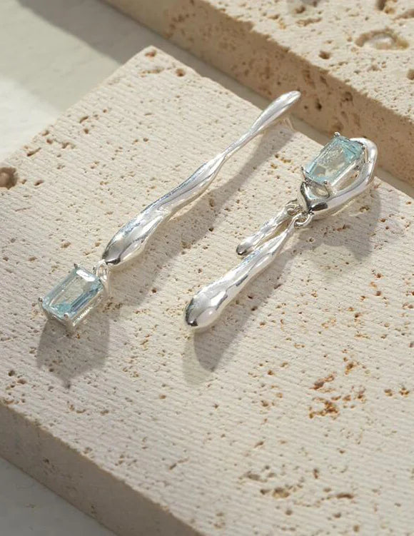 Blue Topaz Drop Earrings