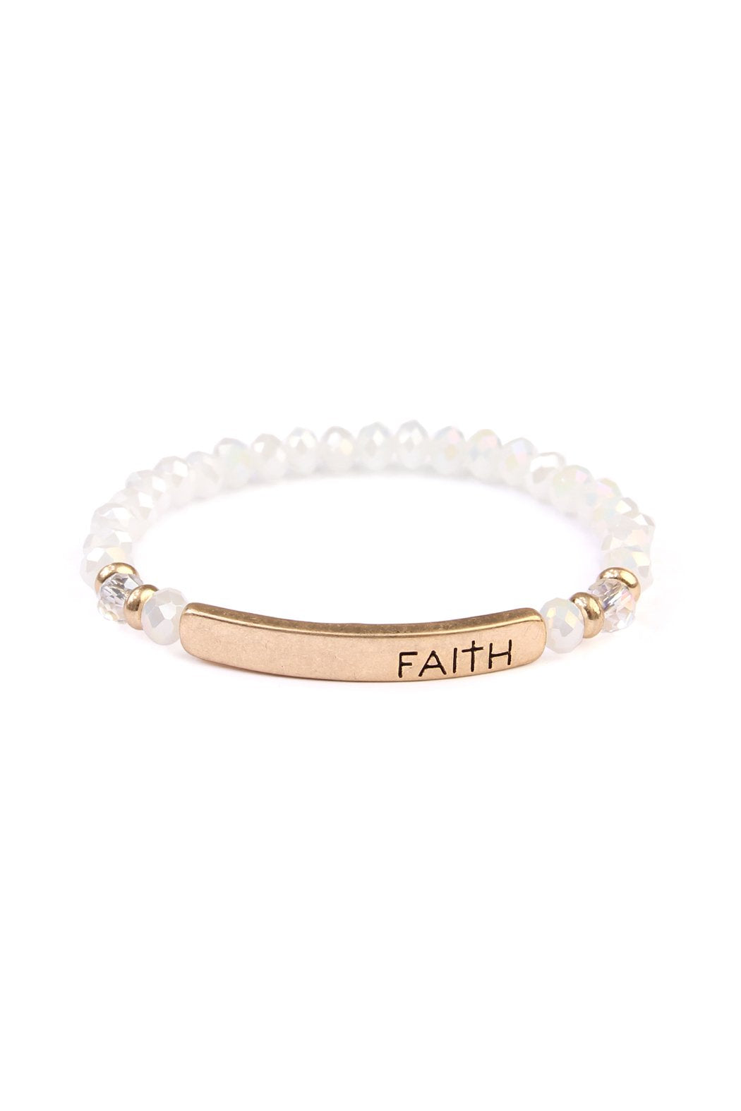 "Faith" Rondelle Beads Bracelet - 8 COLORS