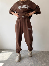 Thumbnail for LOS ANGELES CALIFORNIA Graphic Sweatshirt and Sweatpants Set - 2 PCS. - T - 5 COLORS -