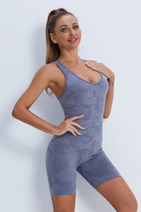 Thumbnail for Crisscross Wide Strap Active Romper - T - 4 COLORS -