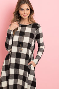 Thumbnail for Riah Fashion - Long Sleeves Plaid Midi - 2 COLORS -