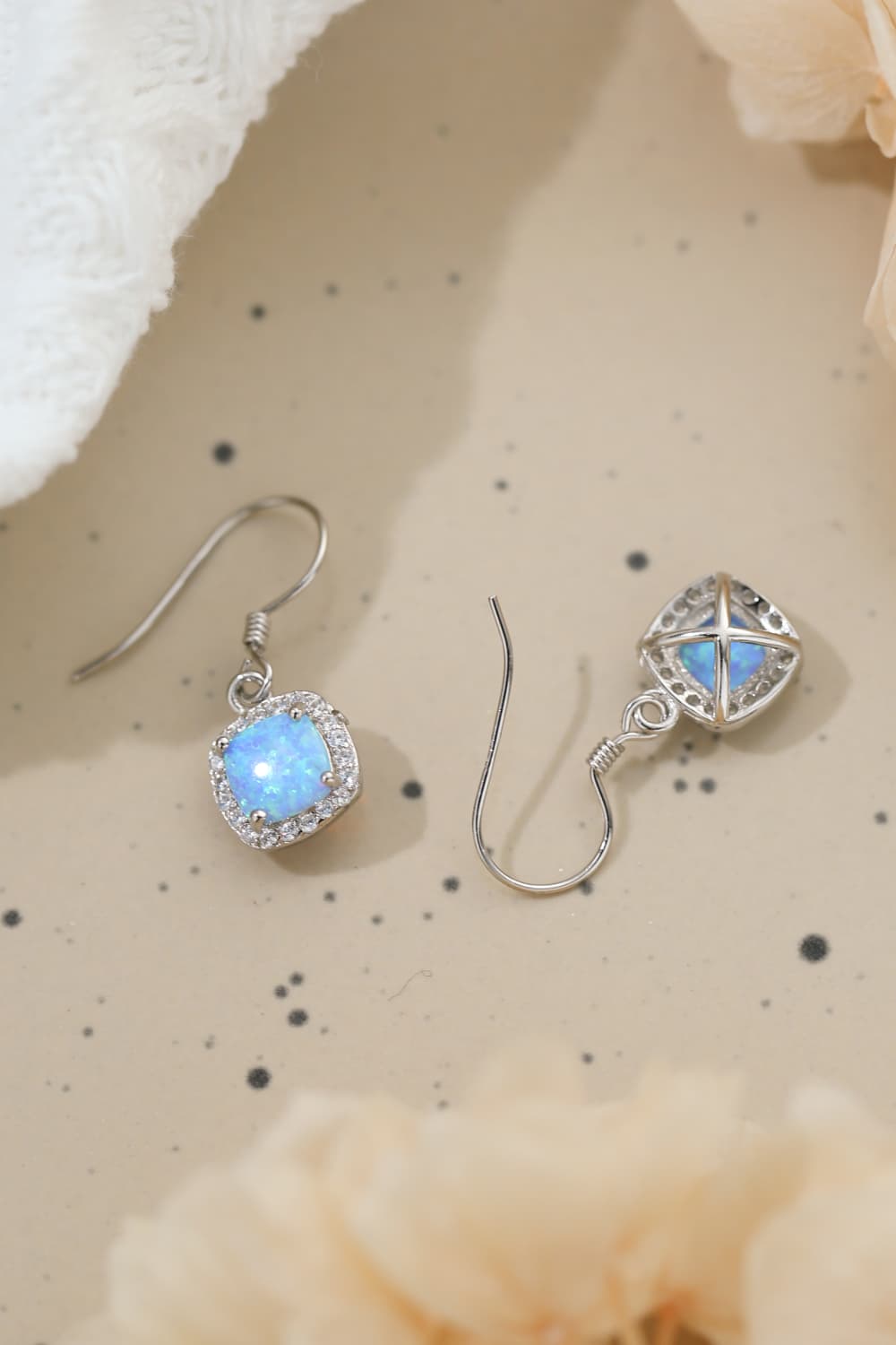 Opal Square Drop Earrings - T - 2 COLORS -