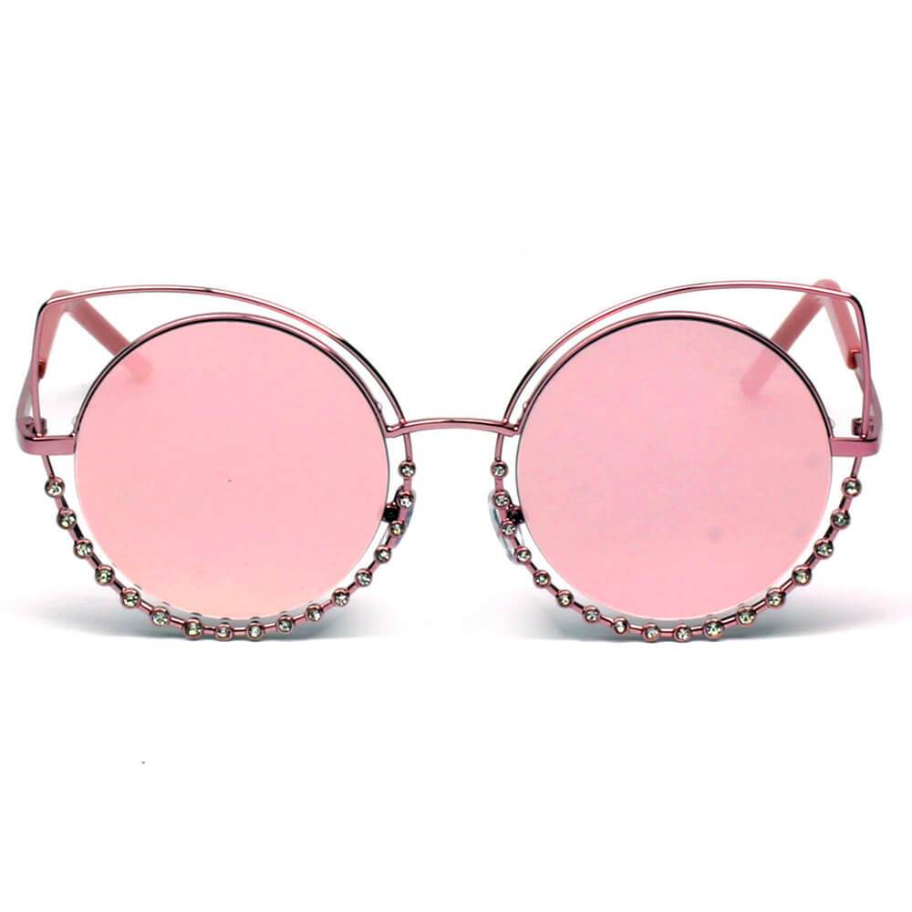 Holland | A21 - Designer Pearl-Studded Cut-Out Cat Eye Princess Sunglasses - 5 COLORS -