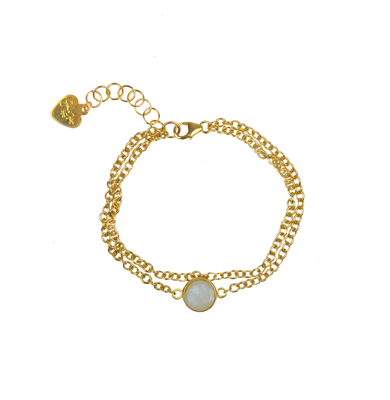 Gena Myint - Moonstone Vermeil Double Chain Bracelet -