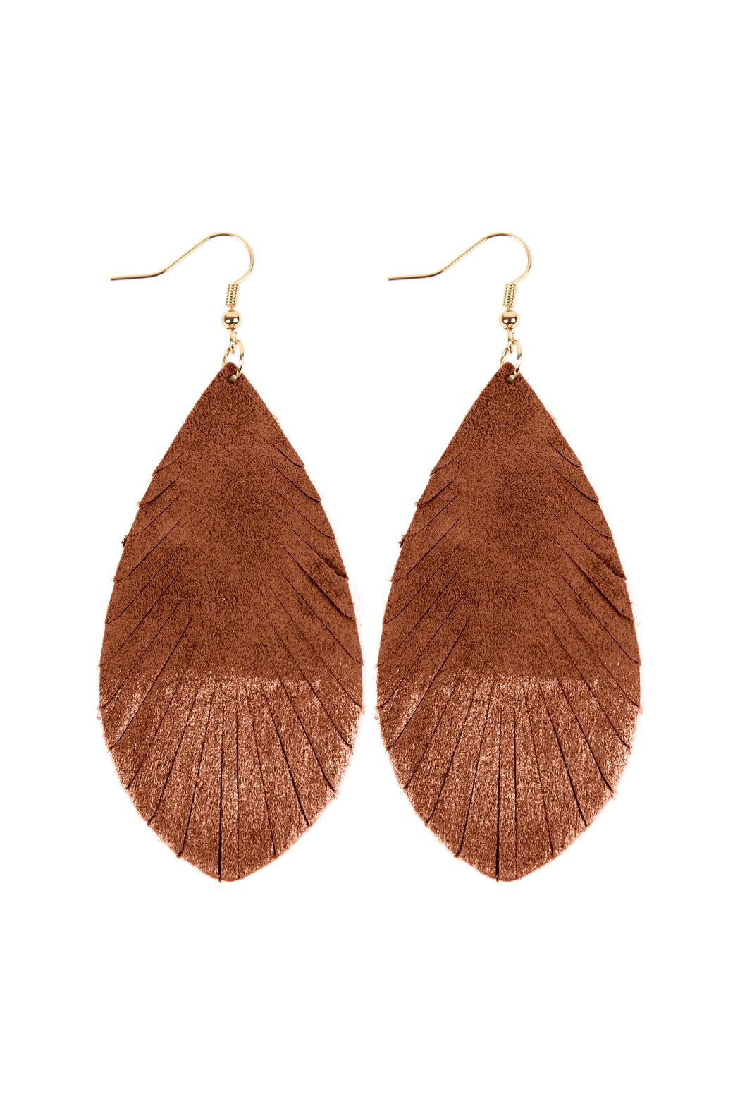 Grunge Tone Fringe Drop Leather Earrings - 12 COLORS -