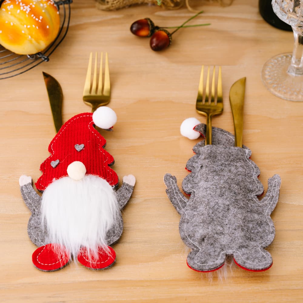 3-Piece Gnome Cutlery Holders - 6.7" - 3 PCS. - [5-10 DAY DELIVERY] - T -