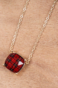 Thumbnail for Riah Fashion - Buffalo Checkered Chain Necklace -