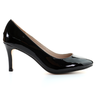 Thumbnail for Patent Leather 8cm Pin Heel Round Toe Pumps-Black