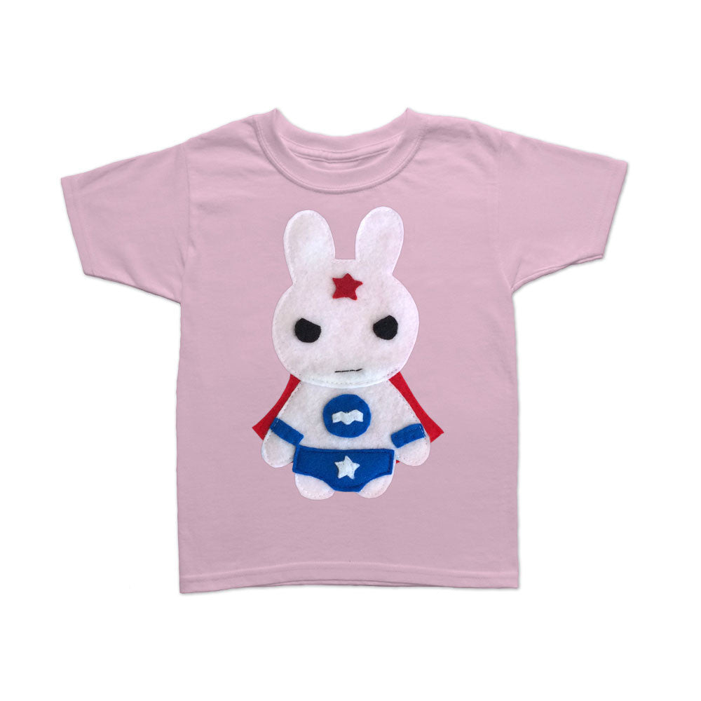 Kids Superhero Cape and Shirt - Team Super Animals - Star Bunny -