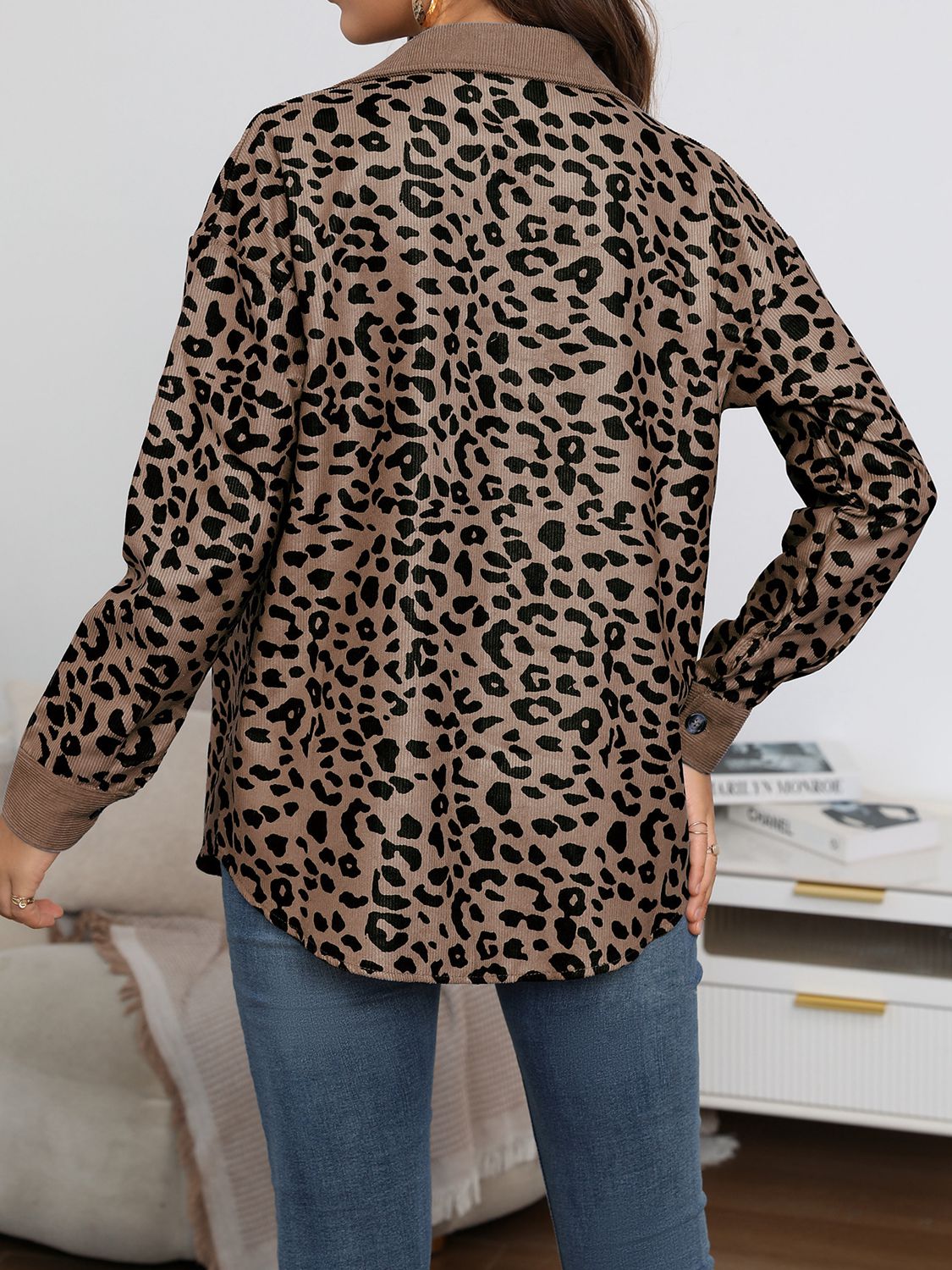 Full Size Leopard Buttoned Jacket - T - 5 COLORS -