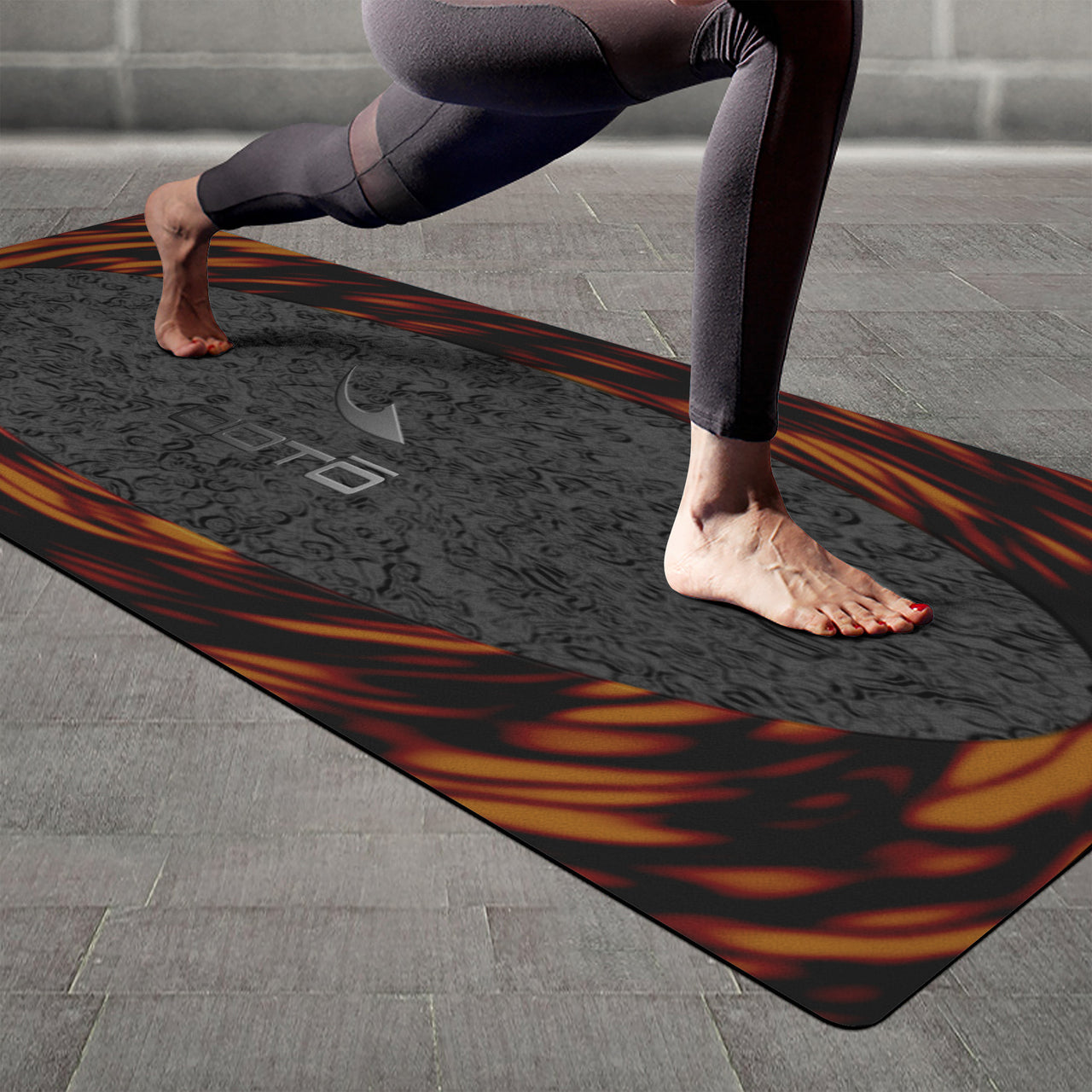 OOTO - Yoga Mat - Orange ordeal frame over grayed static