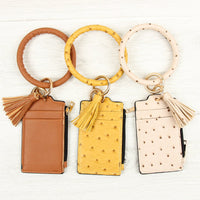 Thumbnail for Riah Fashion - Ostrich Id Card Keychain - 5 COLORS -