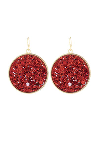 Thumbnail for Riah Fashion - Disc Sequin Leather Drop Earrings - 8 COLORS -