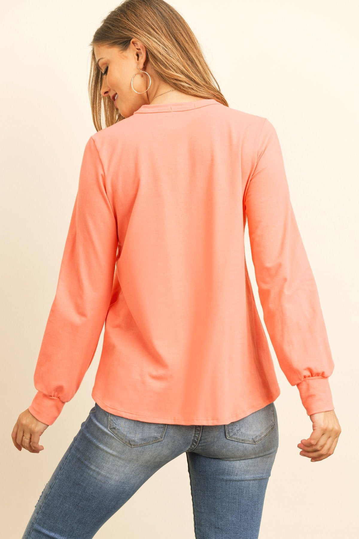 Riah Fashion - Long Sleeve Round Neck Solid Top - 17 COLORS -