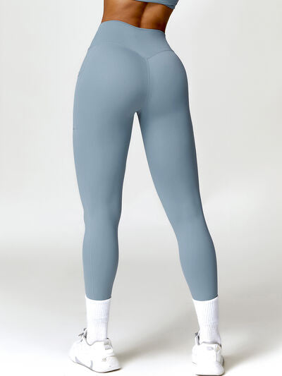 Twisted High Waist Active Leggings with Pockets - T - 5 COLORS -