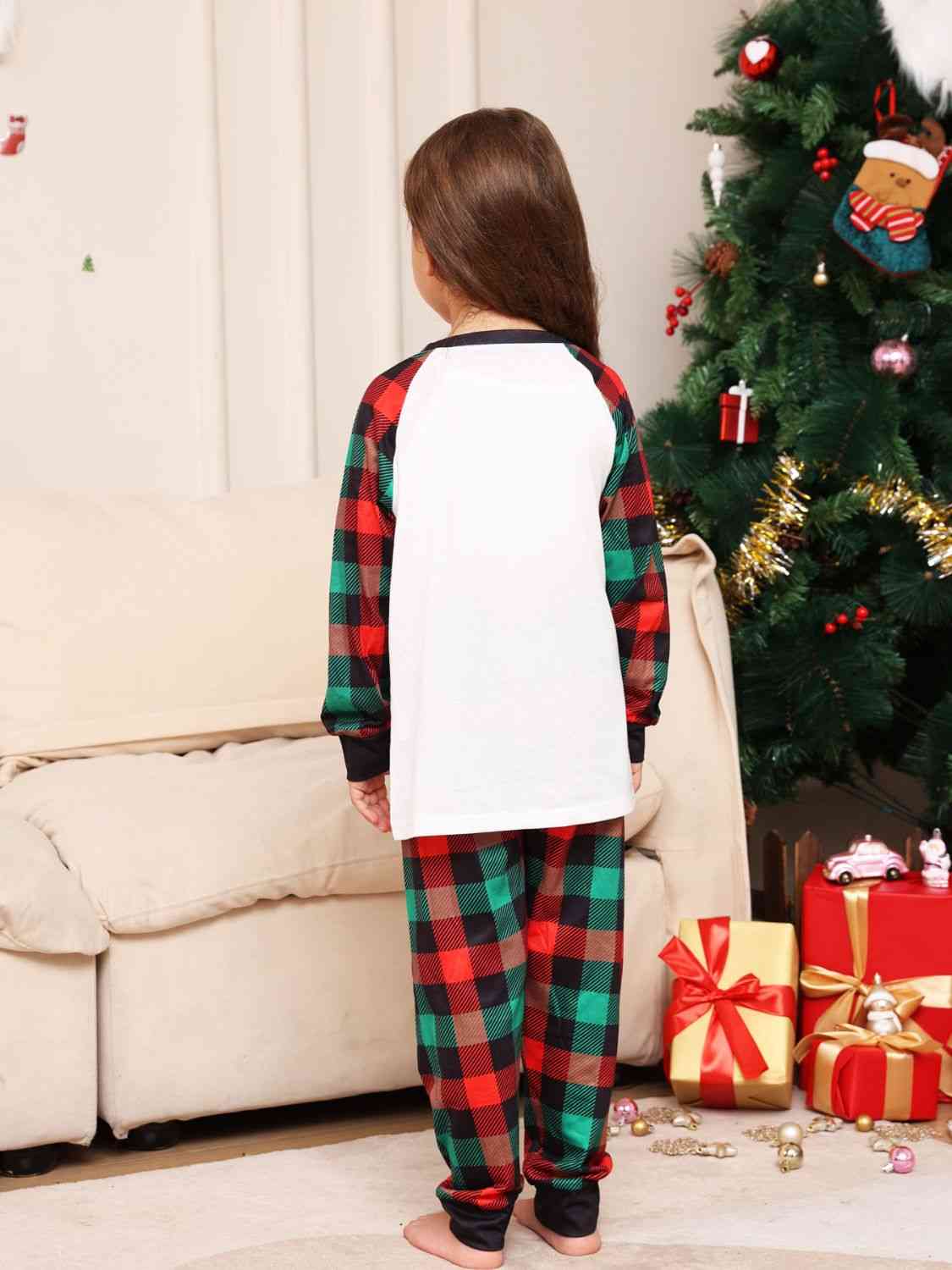 TODDLER Reindeer Graphic Top and Plaid Pants Set - T -