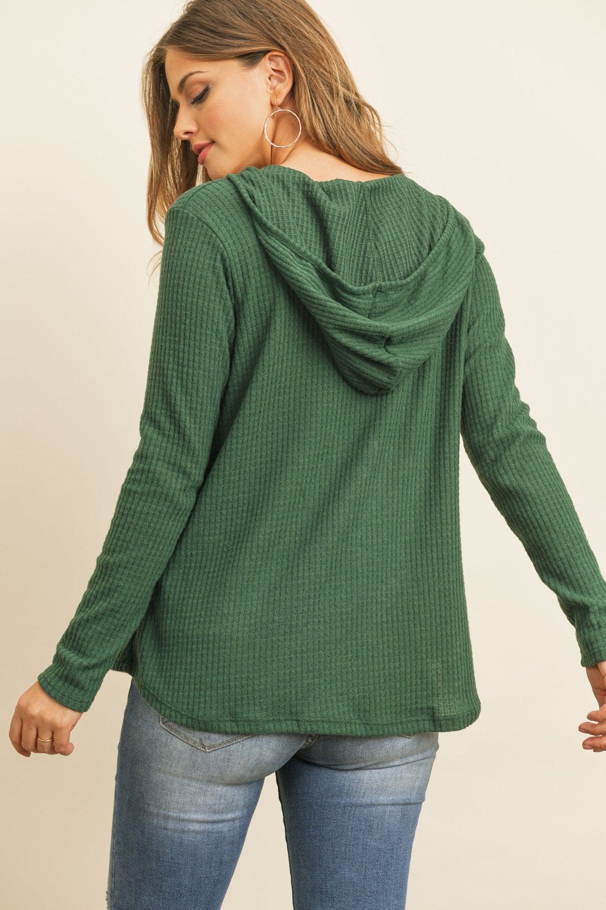 Riah Fashion - V-Neck Long Sleeved Waffle Top - 7 COLORS -