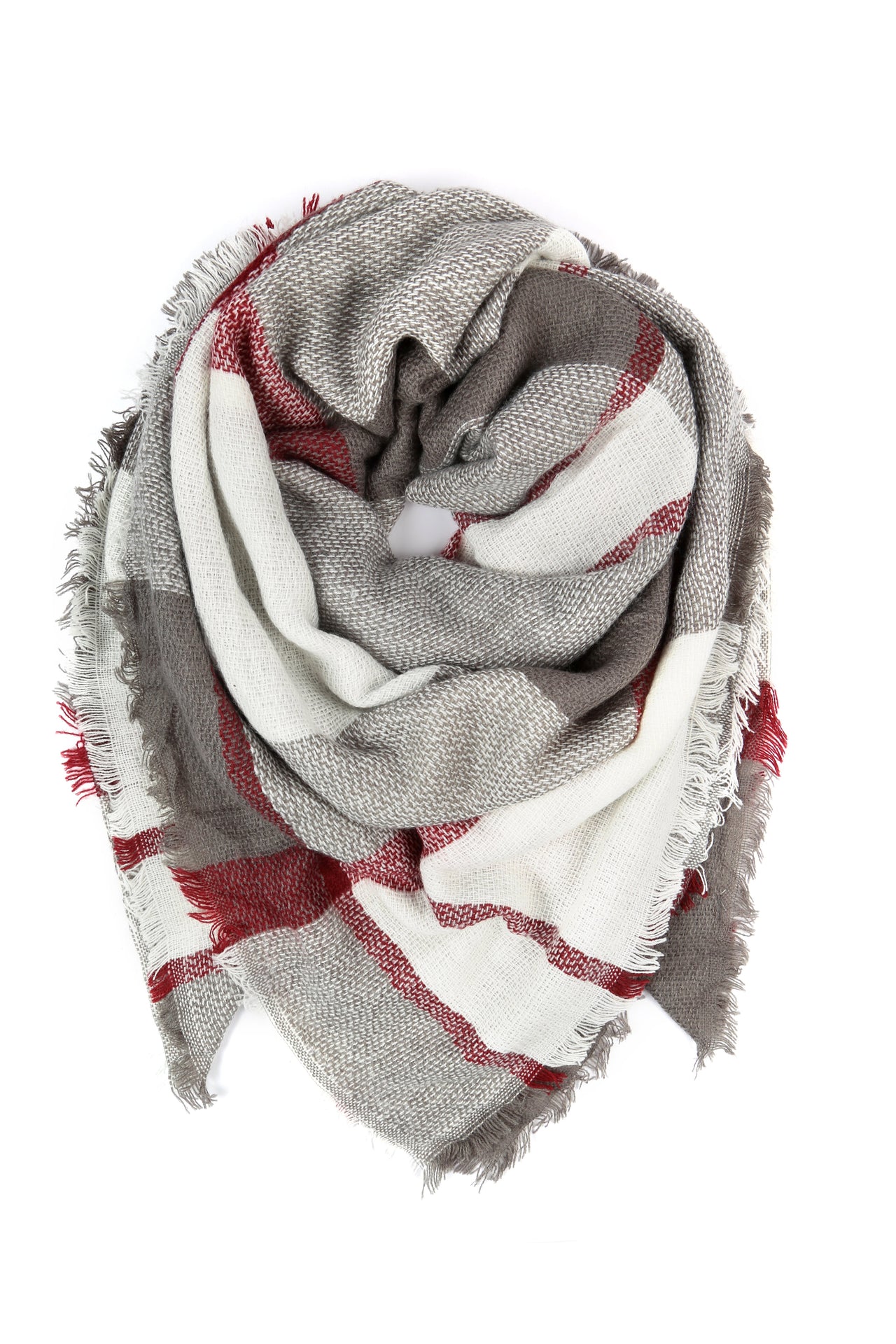 Riah Fashion - Colorblock Blanket Scarf -