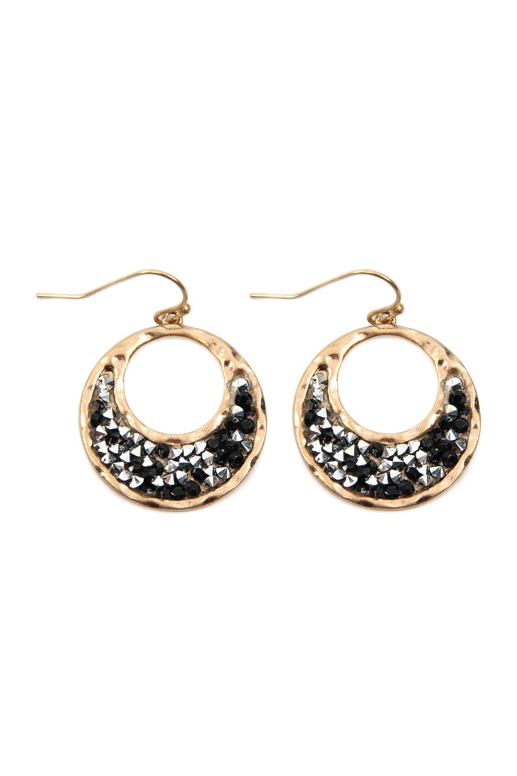 Glittered Crescent Moon Dangle Earrings - 3 COLORS -