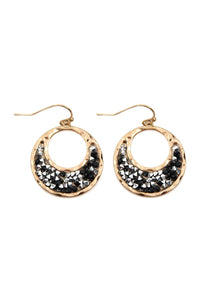 Thumbnail for Glittered Crescent Moon Dangle Earrings - 3 COLORS -