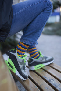 Thumbnail for Men's Tangerine Wave Socks - 1 COLOR -