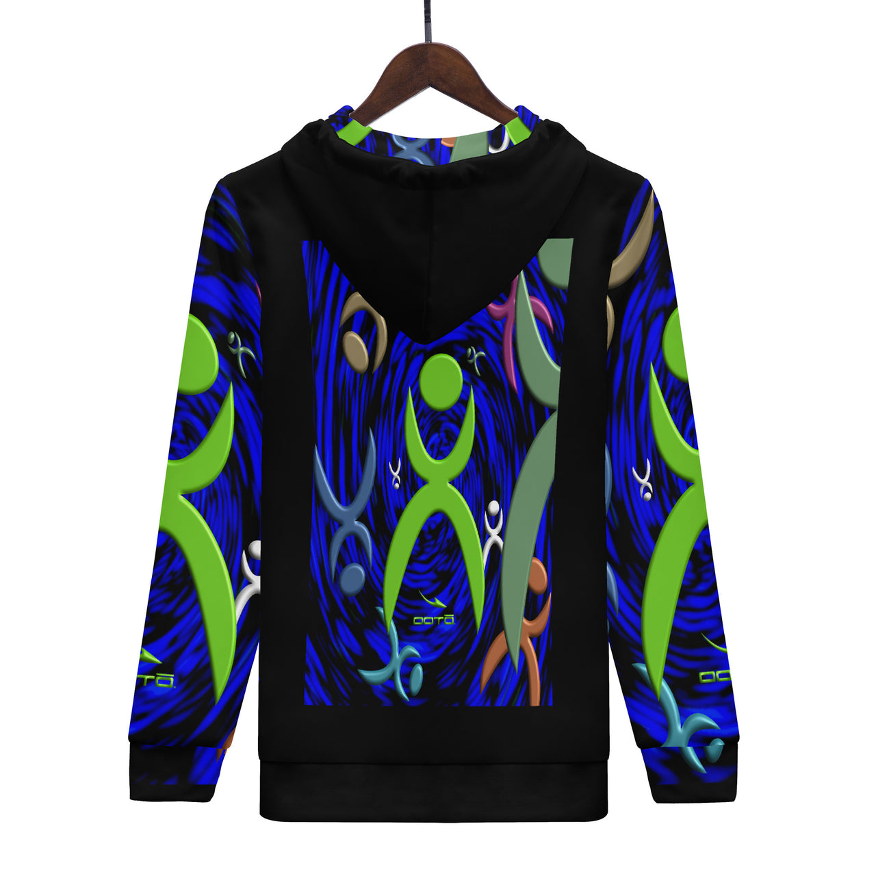 OOTO - GLYPHIC EN DIMESIONAL GRASP - D57 Women's All Over Print Zip Hoodie - 1 COLOR -