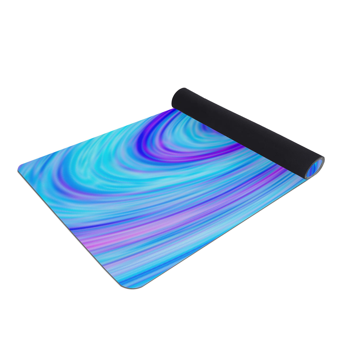 OOTO - Yoga Mat - Glyphic on neon blue swirl -