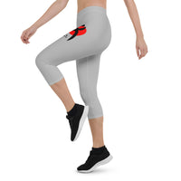 Thumbnail for OOTO - GLYPHIC EN BLACK OVER RED CIRCLE - Capri Leggings - 1 COLOR -