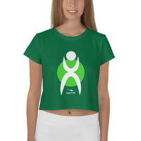 Thumbnail for OOTO - GLYPHIC EN WHITE OVER LIME CIRCLE - Crop Tee - 1 COLOR -