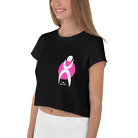 Thumbnail for GLYPHIC EN WHITE OVER PINK CIRCLE -  Crop Tee - 1 COLOR -