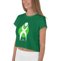 Thumbnail for OOTO - GLYPHIC EN WHITE OVER LIME CIRCLE - Crop Tee - 1 COLOR -