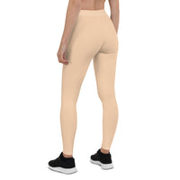 Thumbnail for OOTO - GLYPHIC EN WHITE OVER LT. PEACH CIRCLE - Leggings - 1 COLOR -