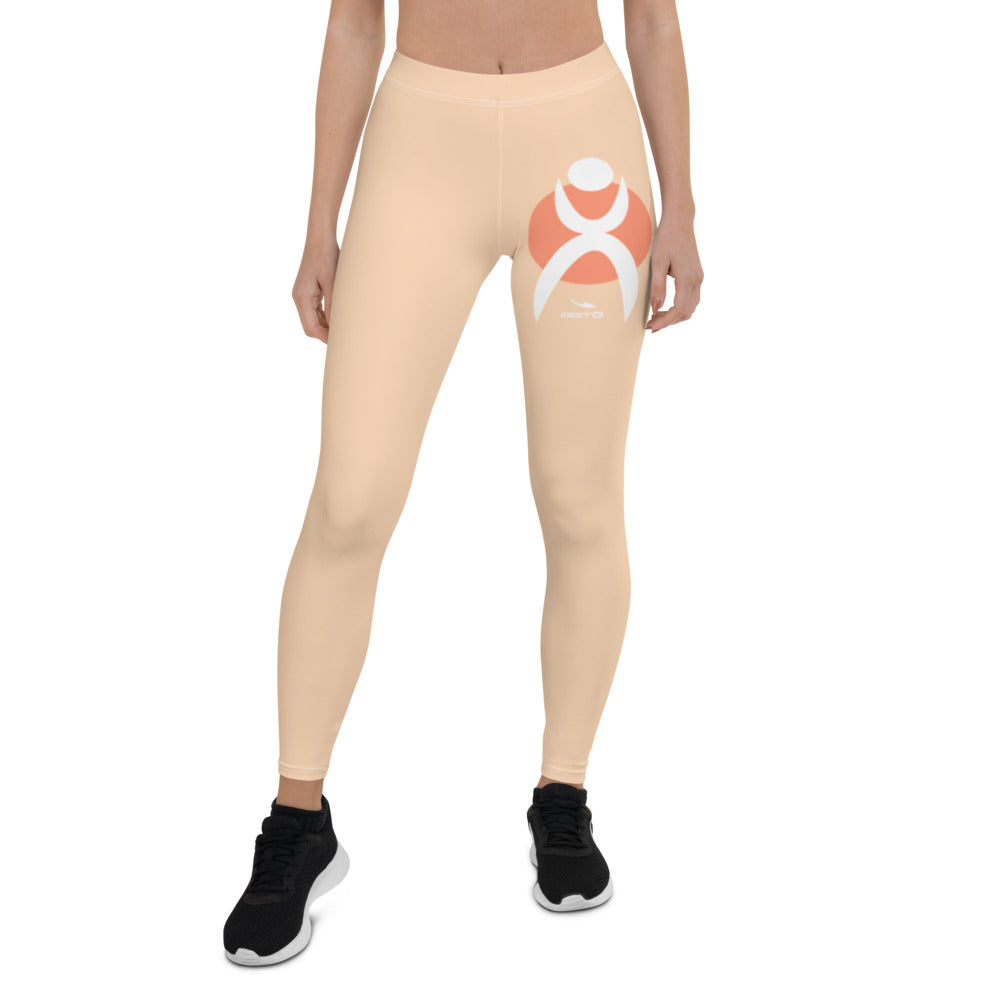 OOTO - GLYPHIC EN WHITE OVER LT. PEACH CIRCLE - Leggings - 1 COLOR -